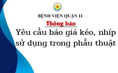 Thông báo yêu cầu báo giá kéo, nhíp sử dụng trong phẫu thuật